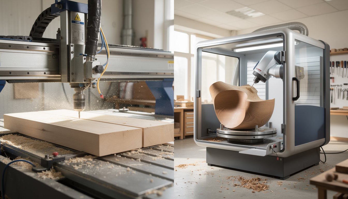 découvrez les avantages des fraiseuses cnc industrielles comparées aux fraiseuses 5 axes pour le travail du bois, et choisissez l'équipement idéal pour une précision et une efficacité accrues.