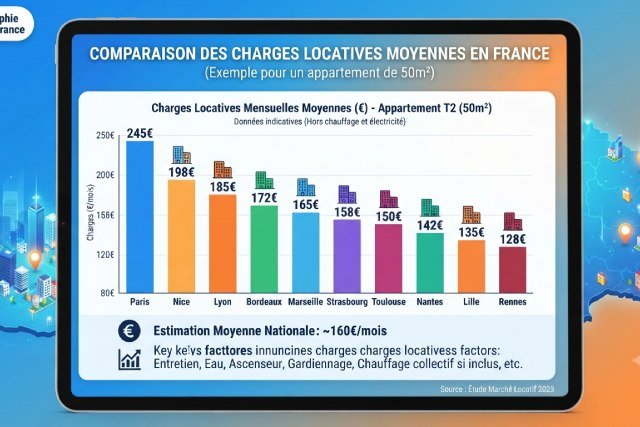Infographie : Comparaison des Charges Locatives Moyennes dans les Villes Françaises